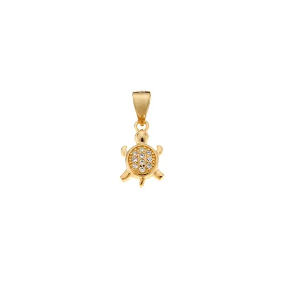 Μοτίφ Senza Gold Plated Silver 925, Χελώνα με ζιργκόν
