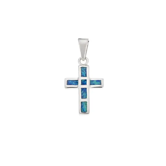 Μοτίφ Senza από ασήμι 925, Σταυρός με Opal