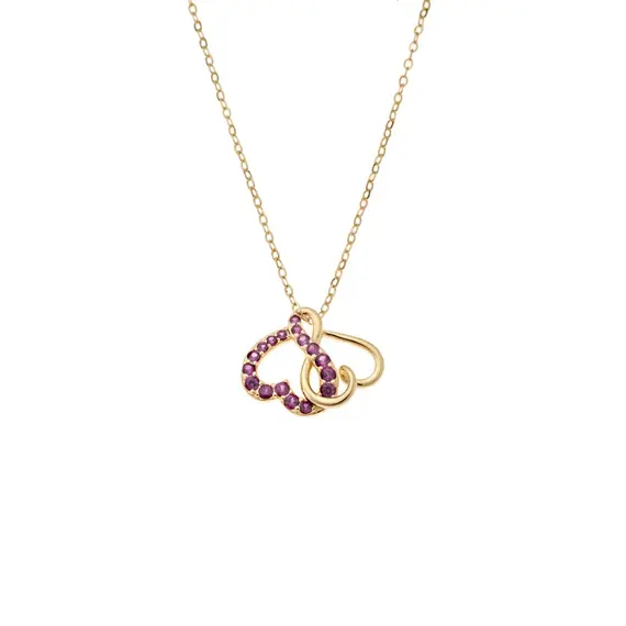 Κολιέ SENZA Gold Plated Ασήμι 925 Καρδιά με Ζιργκόν