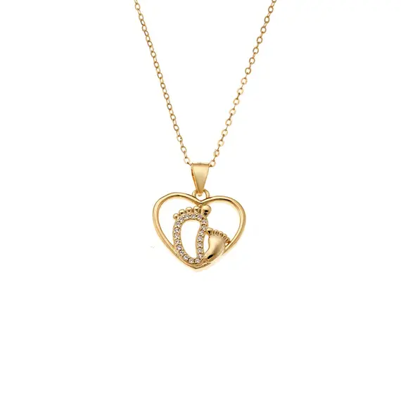 Κολιέ SENZA Gold Plated Ασήμι 925 Καρδιά Πατουσάκι
