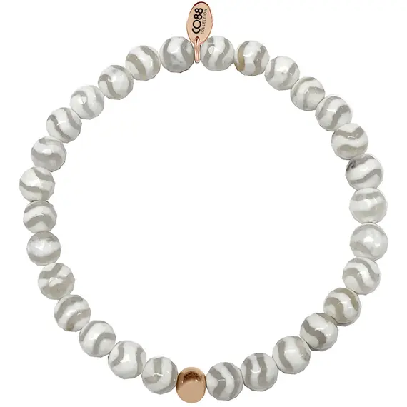 CO88 Elemental Steel Bracelet Natural Stone Adjustable 8CB-17001