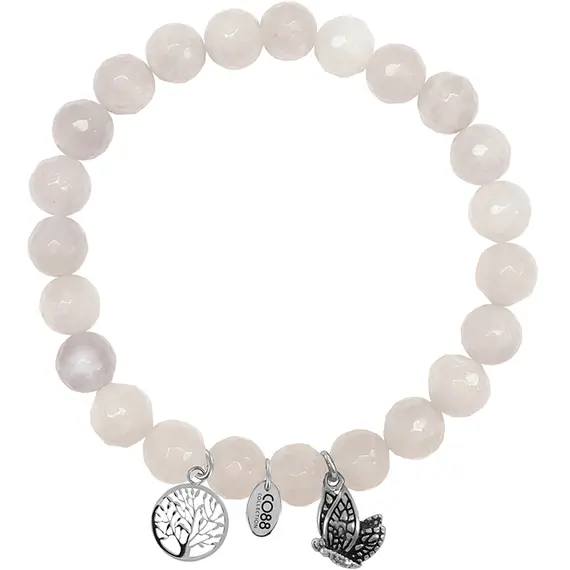 CO88 Serenity Steel Bracelet Natural Stone Adjustable 8CB-90001