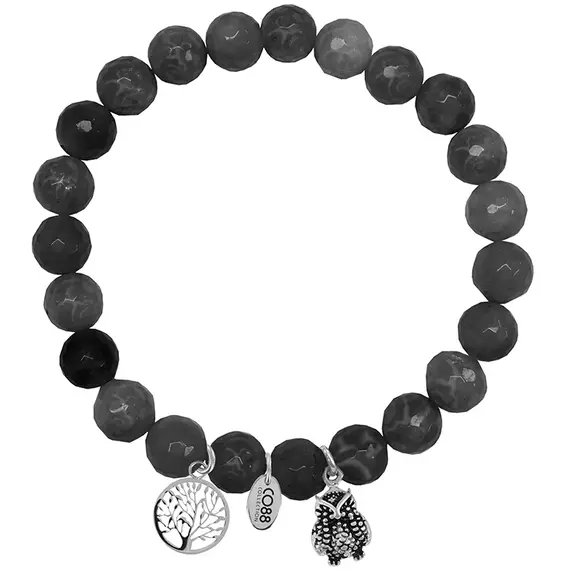 CO88 Serenity Steel Bracelet Natural Stone Adjustable 8CB-90012