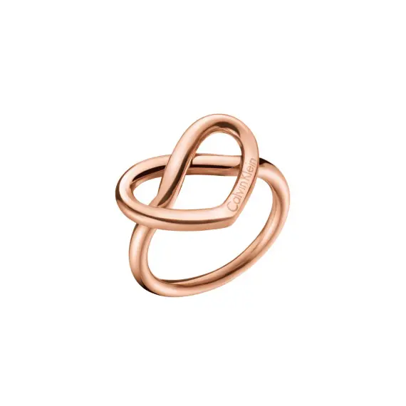 CALVIN KLEIN Charming Rose Gold Stainless Steel Ring KJ6BPR1001
