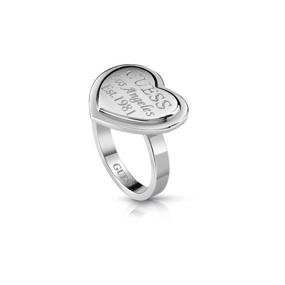 GUESS Heart Rhodium Plated Ring UBR28006