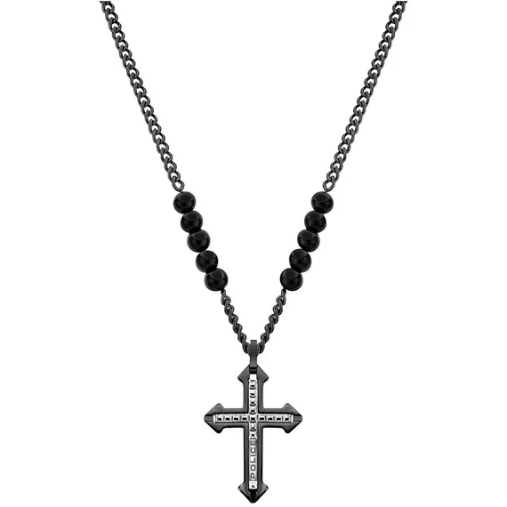 POLICE Cullin Black Stainless Steel Necklace 70cm 26568PSU-03