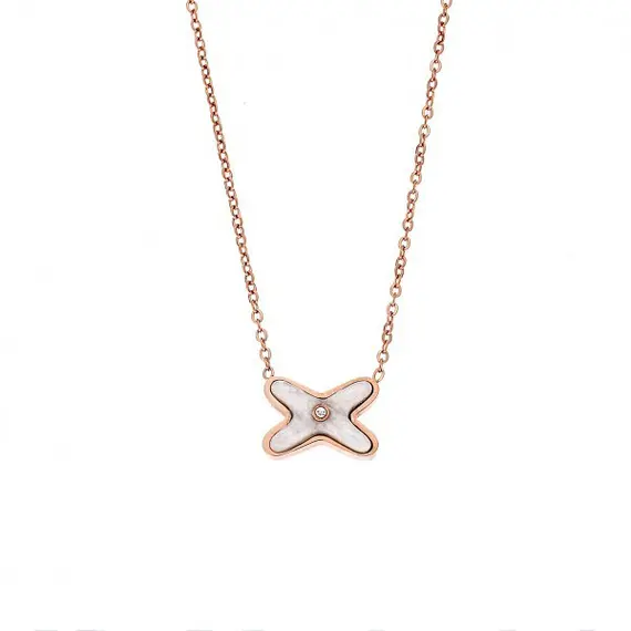 Κολιέ Γυναικείο SΕΝΖΑ Steel Rose Gold Plated