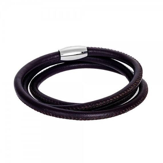 SENZA Steel Leather Bracelet SSD4256BN
