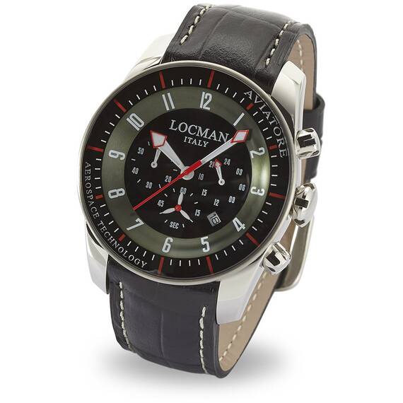 LOCMAN Aviatore Chronograph Acciaio 045000BKFWRGPSK, image 2