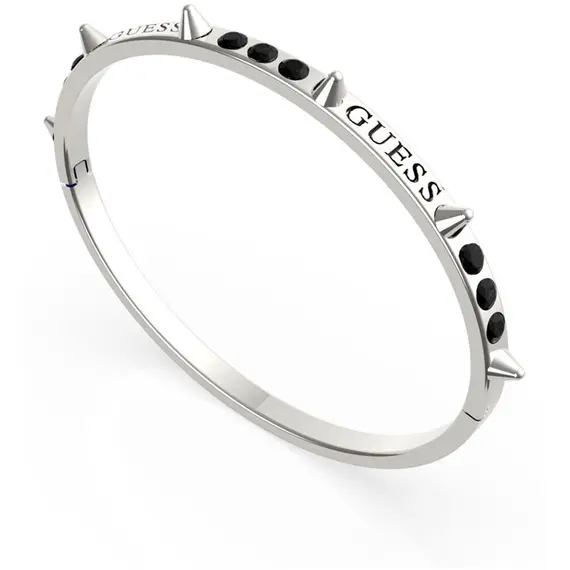 GUESS STEEL Rebel Ασημένιο Βραχιόλι Με Καρφιά UBB79071-S
