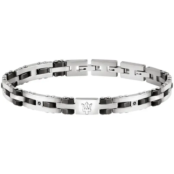 MASERATI Arm Ring Δίχρωμο Βραχιόλι Από Ανοξείδωτο Ατσάλι Με Λογότυπο 21cm JM220ASR02