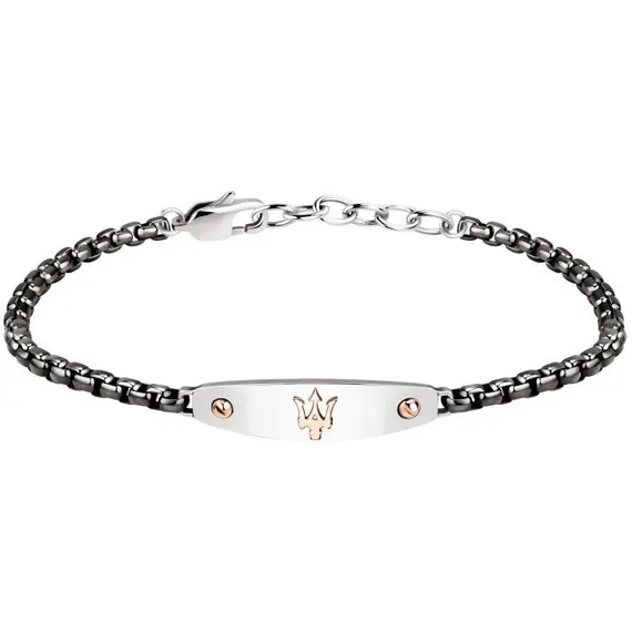 MASERATI Arm Ring Δίχρωμο Βραχιόλι Από Ανοξείδωτο Ατσάλι Με Λογότυπο JM320AST01