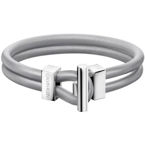 CALVIN KLEIN Anchor Leather Stainless Steel Bracelet KJ8WAB0901
