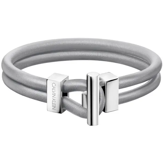 CALVIN KLEIN Anchor Leather Stainless Steel Bracelet KJ8WAB0901