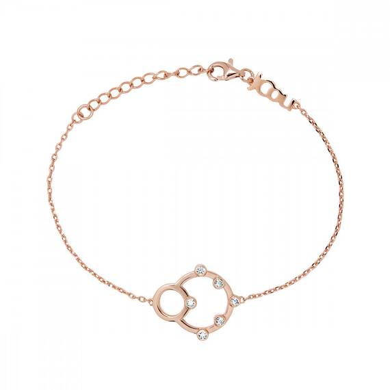JCOU Round Minimal Βραχιόλι Ροζ Χρυσό Από Ασήμι 925 JW906R2-01