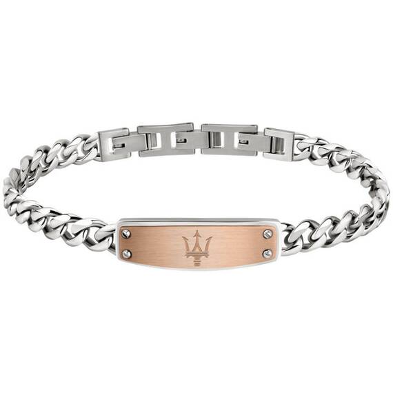 MASERATI Arm Ring Δίχρωμο Βραχιόλι Από Ανοξείδωτο Ατσάλι Με Λογότυπο JM320AST03