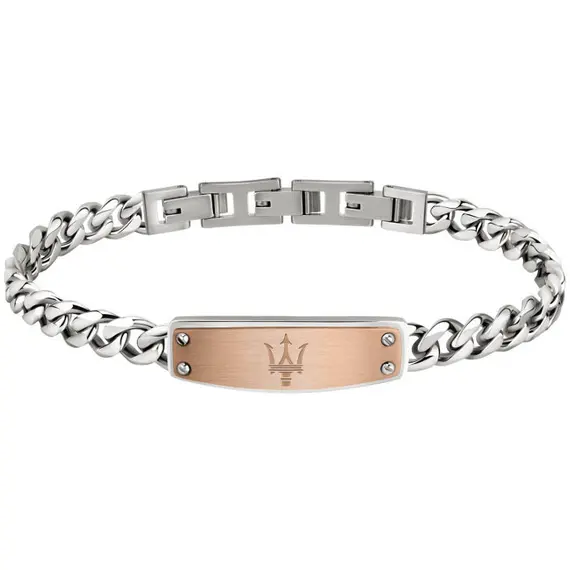 MASERATI Arm Ring Δίχρωμο Βραχιόλι Από Ανοξείδωτο Ατσάλι Με Λογότυπο JM320AST03