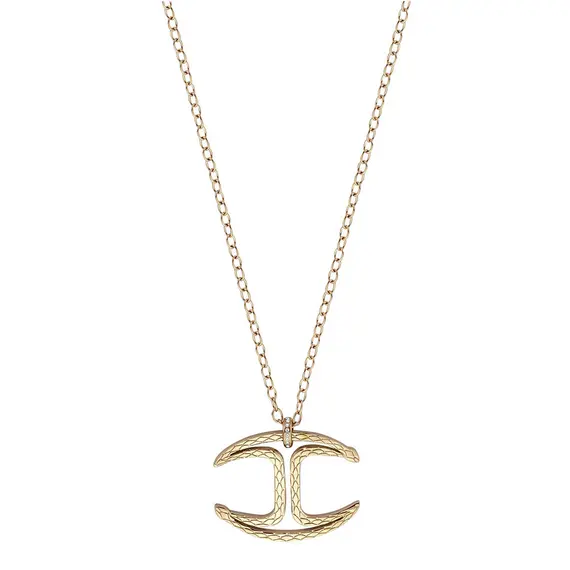 JUST CAVALLI Logo Χρυσό Κολιέ Από Ανοξείδωτο Ατσάλι 65cm JCNL00850200