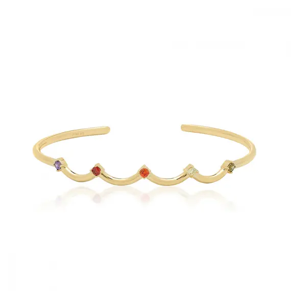 JCOU Rainbow Gold Silver 925 Bangle JW902G3-01