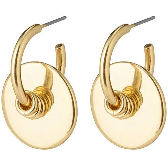 PILGRIM Clarity Deco Hoop Gold-Plated Earrings 112132013