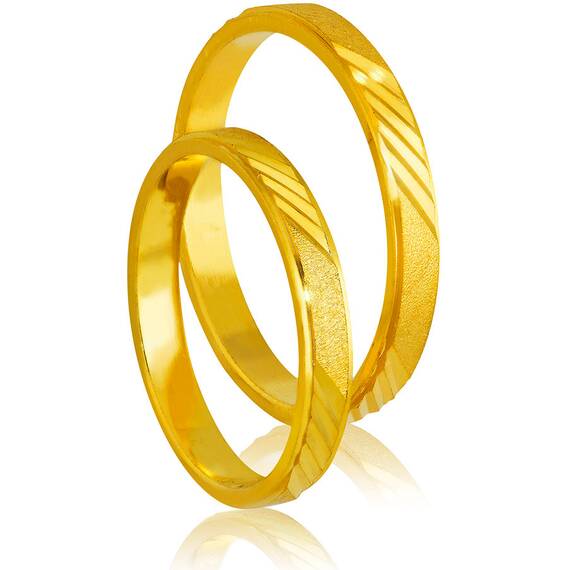 STERGIADIS Wedding Ring With Pattern Gold K14 404-GOLD