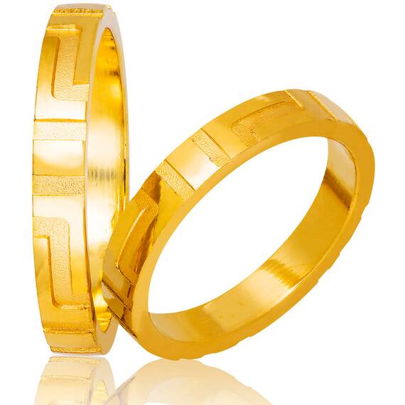 STERGIADIS Wedding Ring With Pattern Gold K14 714-GOLD