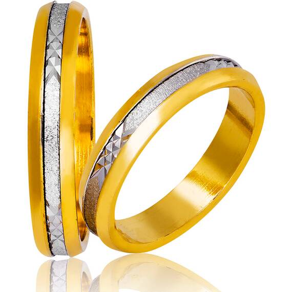STERGIADIS Wedding Ring With Pattern Gold K14 722-WGGOLD