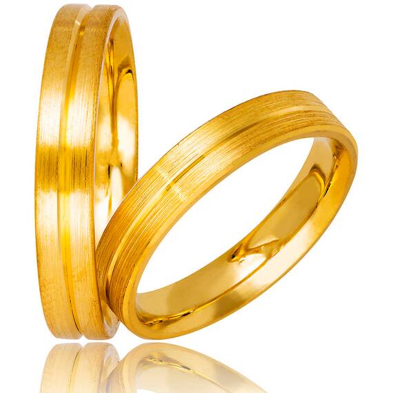 STERGIADIS Wedding Ring With Pattern Gold K14 736-GOLD
