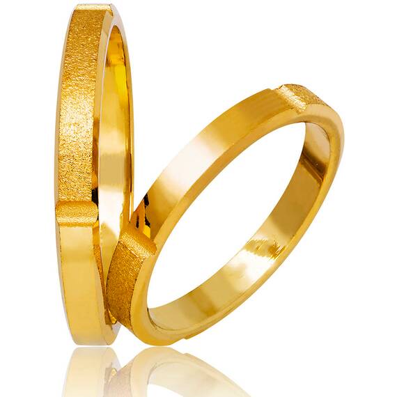 STERGIADIS Βέρα Με Σχέδιο Σε Κίτρινο Χρυσό K14 744-GOLD