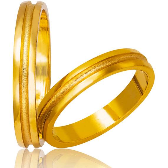 STERGIADIS Wedding Ring With Pattern Gold K14 750-GOLD
