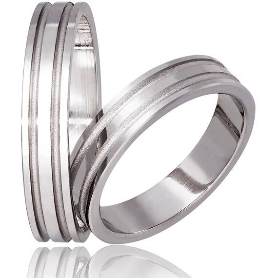 STERGIADIS Βέρα Με Σχέδιο Σε Λευκό Χρυσό K14 751-WGOLD