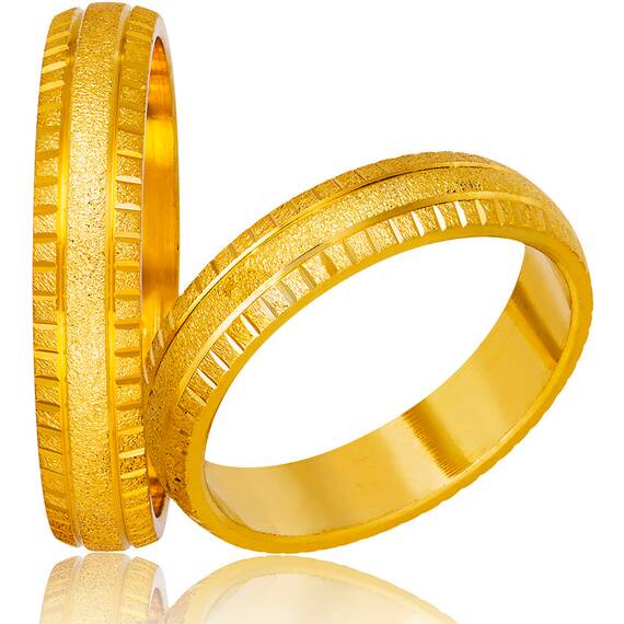 STERGIADIS Wedding Ring With Pattern Gold K14 756-GOLD
