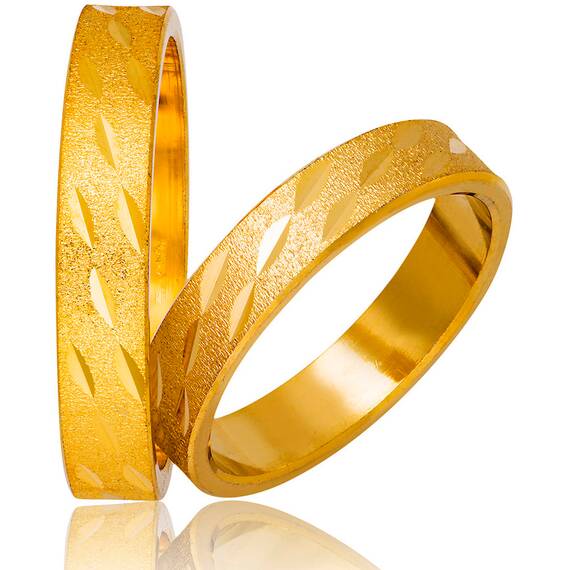 STERGIADIS Wedding Ring With Pattern Gold K14 759-GOLD