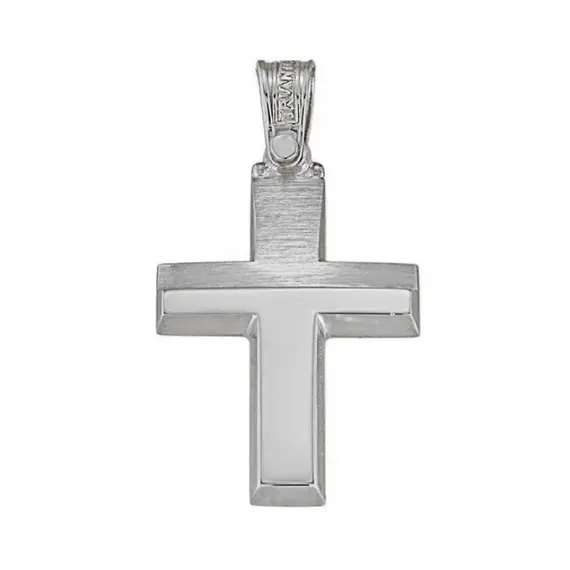 TRIANTOS White Gold Cross 14K 1.2.1196W