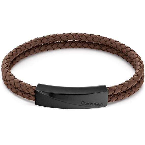 CALVIN KLEIN Leather Stainless Steel Bracelet 35000100