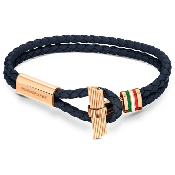 DUCATI Collezione T Leather Stainless Steel Bracelet DTAGB2136805