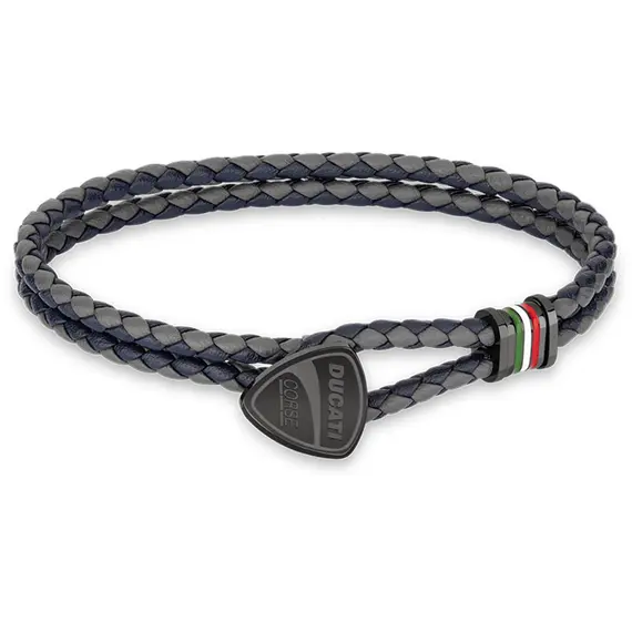 DUCATI Scudetto Leather Stainless Steel Bracelet DTAGB2137507