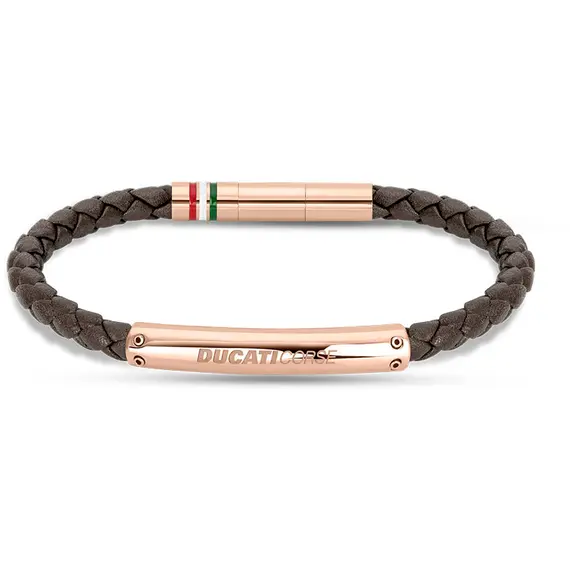 DUCATI Vittoria Leather Stainless Steel Bracelet DTAGB2137804
