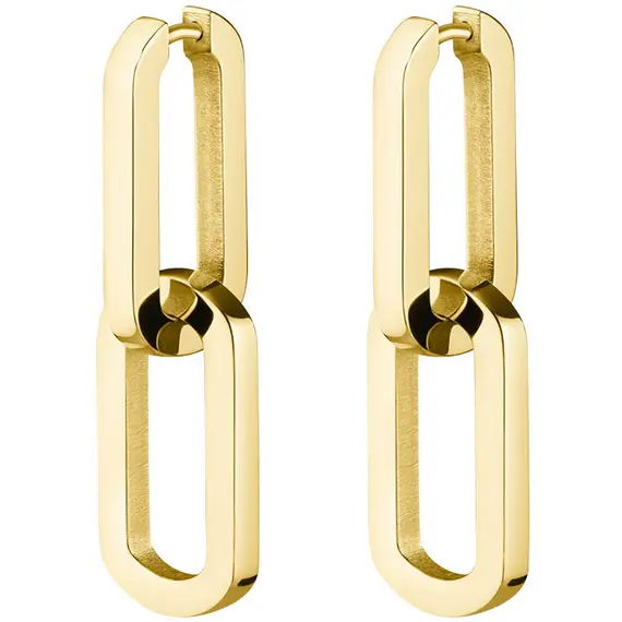 ROSEFIELD Dual Hoops Χρυσά Σκουλαρίκια Από Ανοξείδωτο Ατσάλι JEDHG-J585
