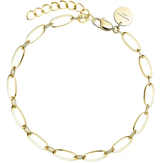 ROSEFIELD Oval Χρυσό Βραχιόλι Από Ανοξείδωτο Ατσάλι 16cm-19cm JBOLG-J540