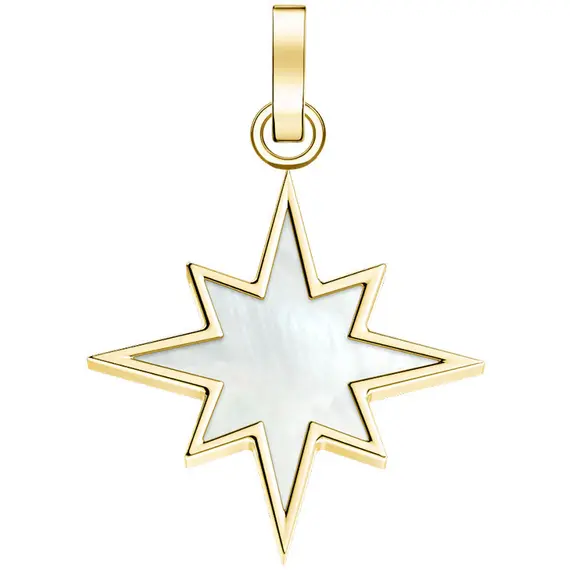 ROSEFIELD Lucky Χρυσό Μενταγιόν Polestar Από Ανοξείδωτο Ατσάλι MOP PE-GOLD-POLESTAR
