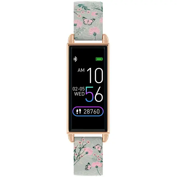 REFLEX ACTIVE Series 02 Smartwatch Grey Floral Butterfly Strap RA02-2010