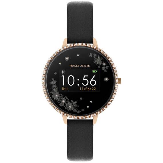 REFLEX ACTIVE Series 03 Smartwatch Floral Stone Set Black Strap RA03-2078