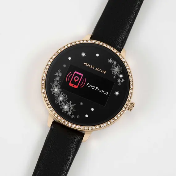 REFLEX ACTIVE Series 03 Smartwatch Floral Stone Set Black Strap RA03-2078, image 7