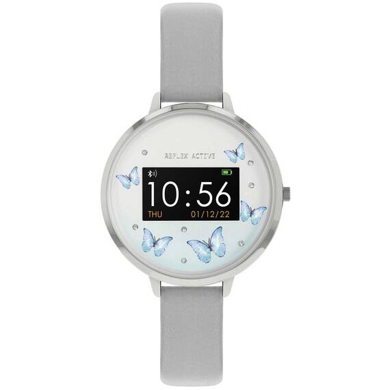 REFLEX ACTIVE Series 03 Smartwatch Blue Butterfly Grey Strap RA03-2123