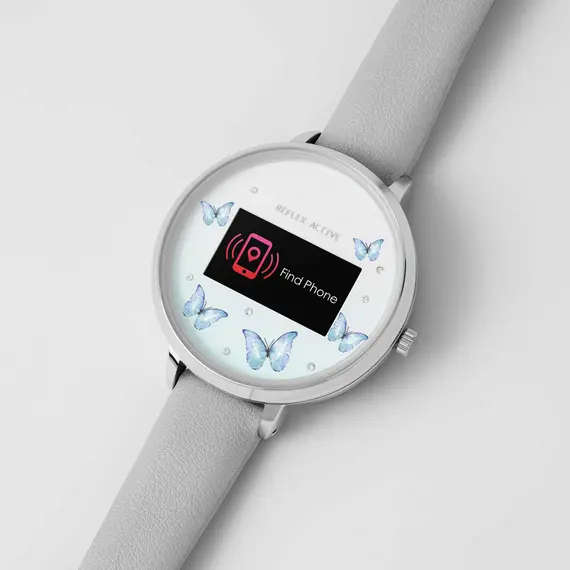 REFLEX ACTIVE Series 03 Smartwatch Blue Butterfly Grey Strap RA03-2123, image 5