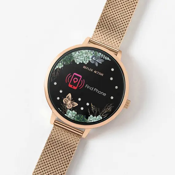 REFLEX ACTIVE Series 03 Smartwatch Green Garden Rose Gold Bracelet RA03-4034, image 7