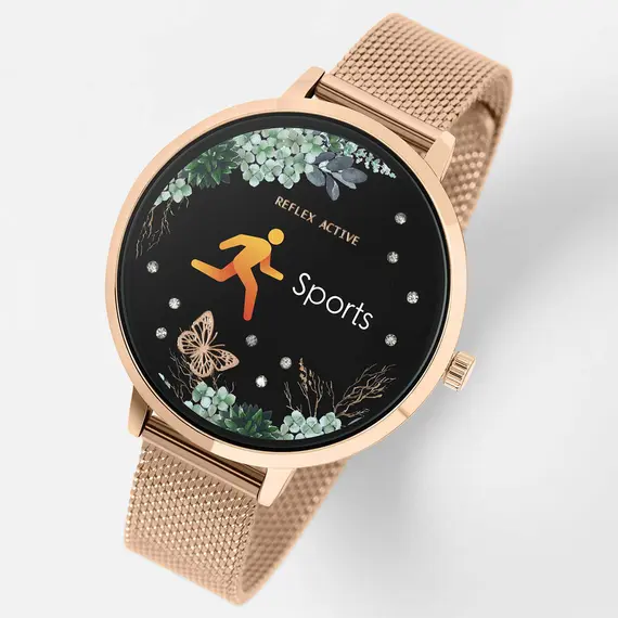 REFLEX ACTIVE Series 03 Smartwatch Green Garden Rose Gold Bracelet RA03-4034, image 4