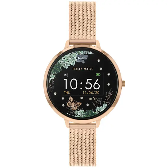 REFLEX ACTIVE Series 03 Smartwatch Green Garden Rose Gold Bracelet RA03-4034