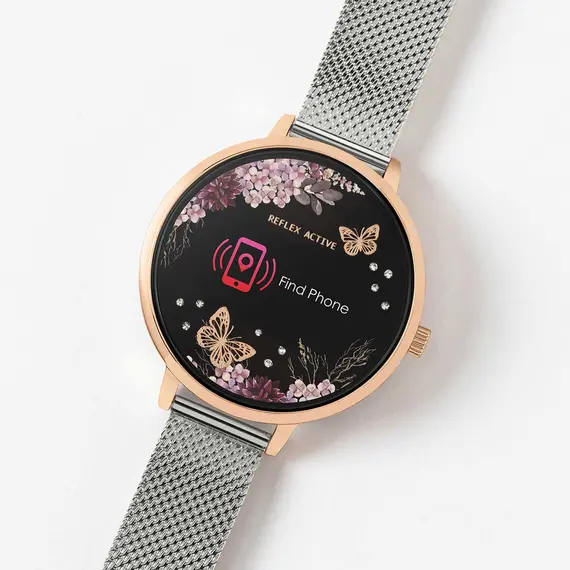 REFLEX ACTIVE Series 03 Smartwatch Pink Garden Silver Bracelet RA03-4037, image 7